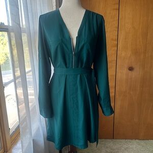Express: Teal Long-Sleeve Dress (EUC)